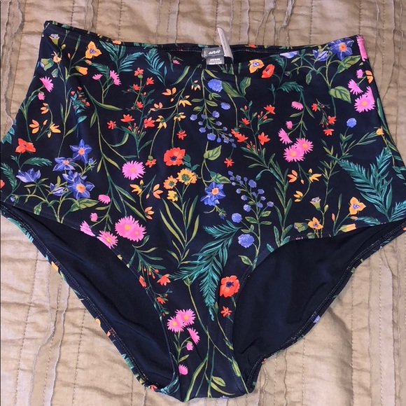 floral high waisted bikini bottoms
